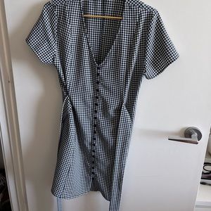 Blue and white dress